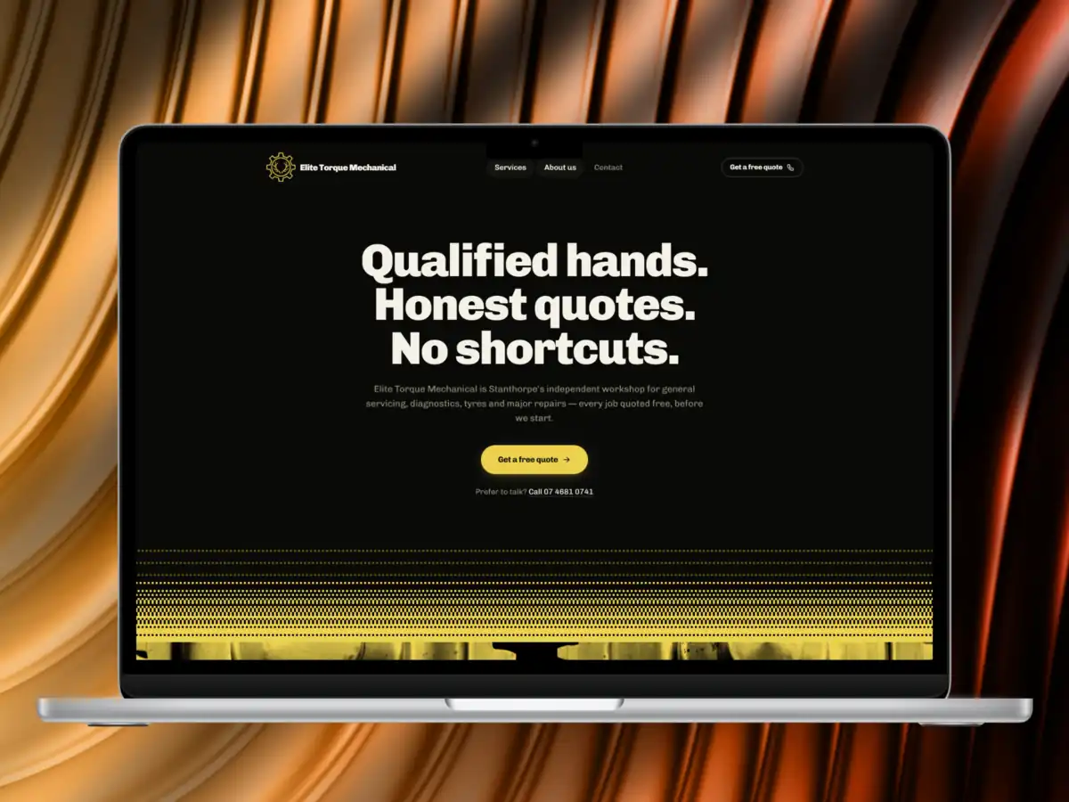 Elite Torque Mechanical website concept redesign