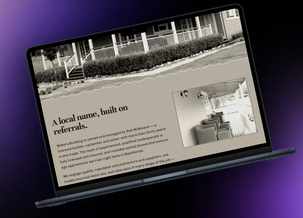 Wilkos Building website concept redesign